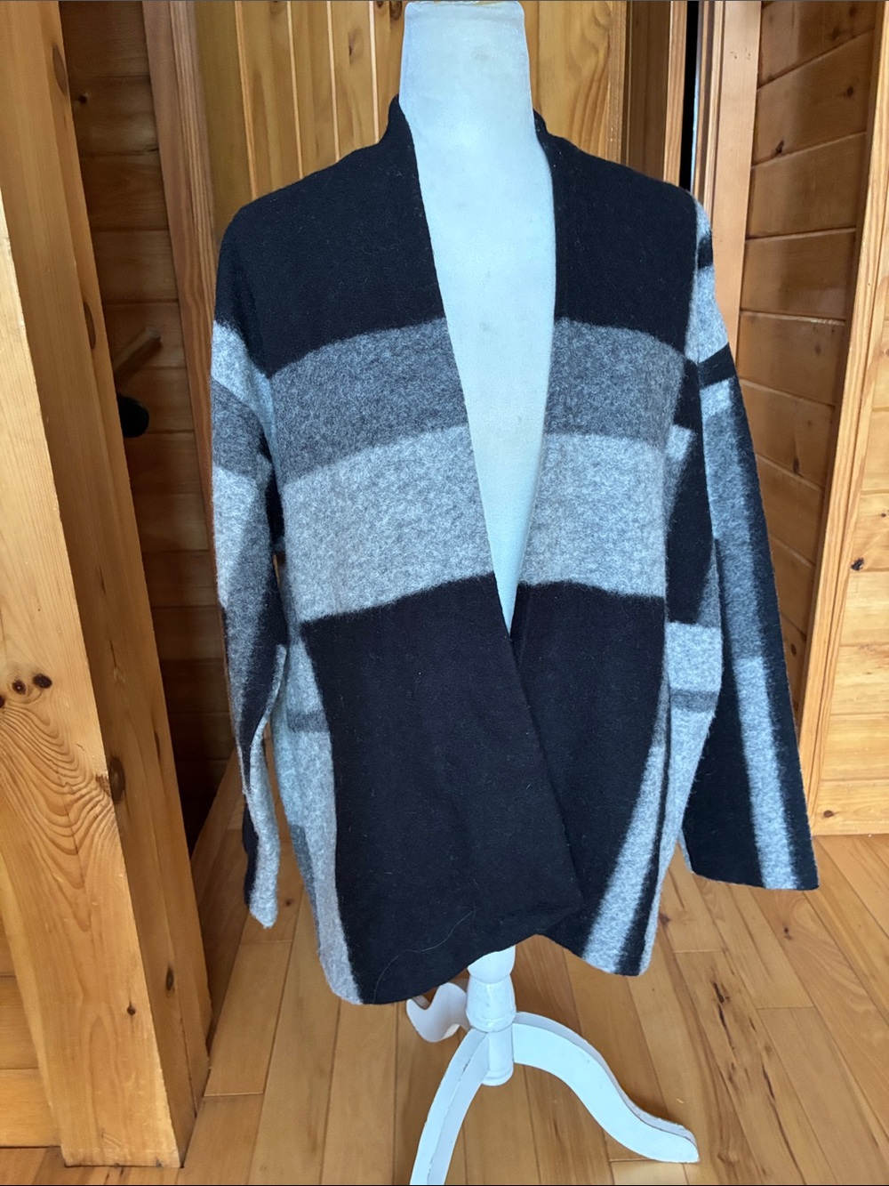 Coldwater creek wool blend blanket open from jacket